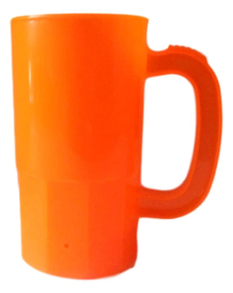 6 Orange 22 Oz Beer Mugs Made USA Lead Free Beer Steins Tops in Quality | eBay