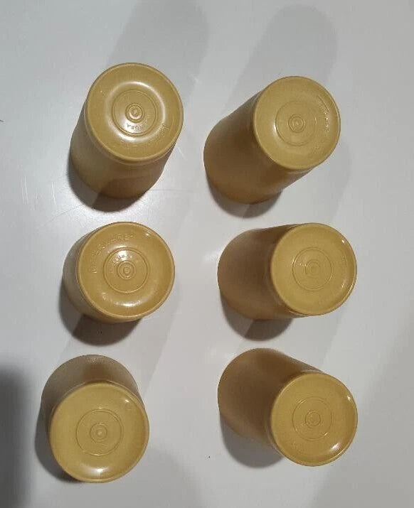 Tupperware Vintage Set of 6 Juice Cups Tumblers Harvest Gold 1251-32 | eBay