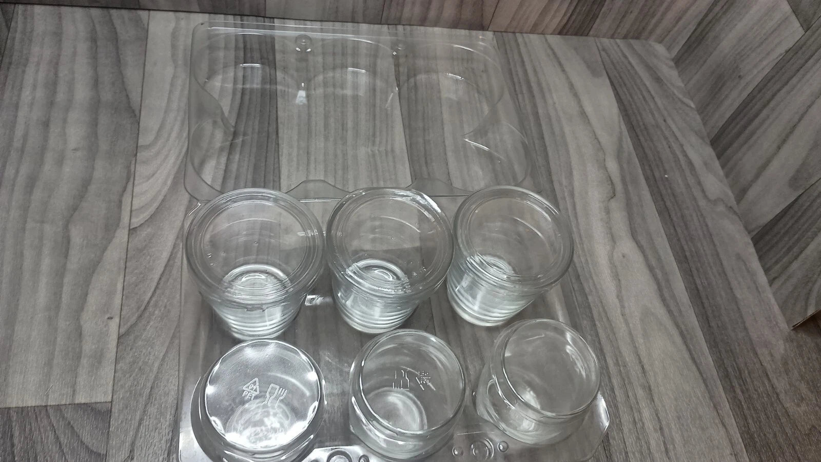 3 Mini Glass Jars And 3 Mini Glass Cups All With Plastic Lids Same Day Shipping! | eBay