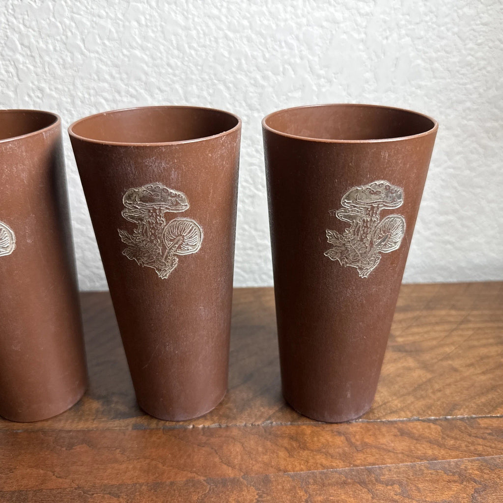 Vintage NASCO 1970s Gold Mushrooms Brown Plastic Cups 6 | eBay