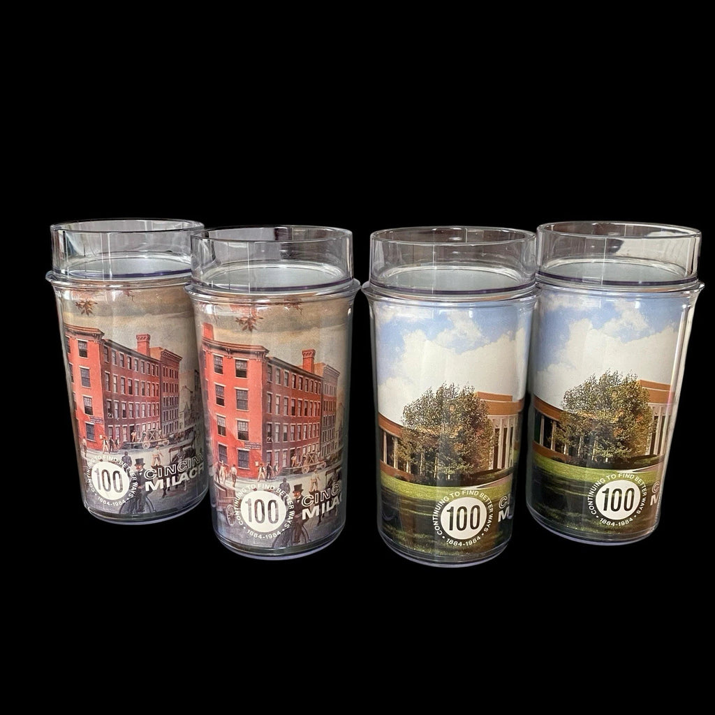 4 Thermo Serve CINCINNATI MILACRON 100 Year Anniversary Pictured Tumblers USA | eBay