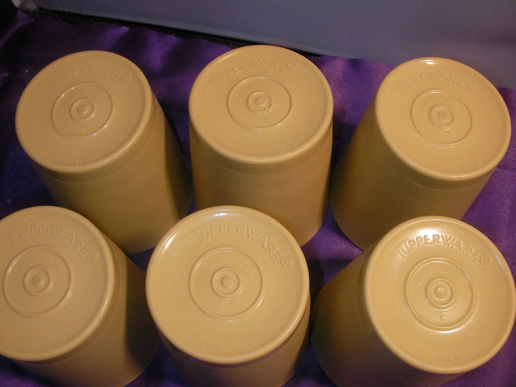 Vintage Tupperware Harvest Yellow Stackable Tumbler 6 oz Cups #1251-13 Set Of 6 | eBay