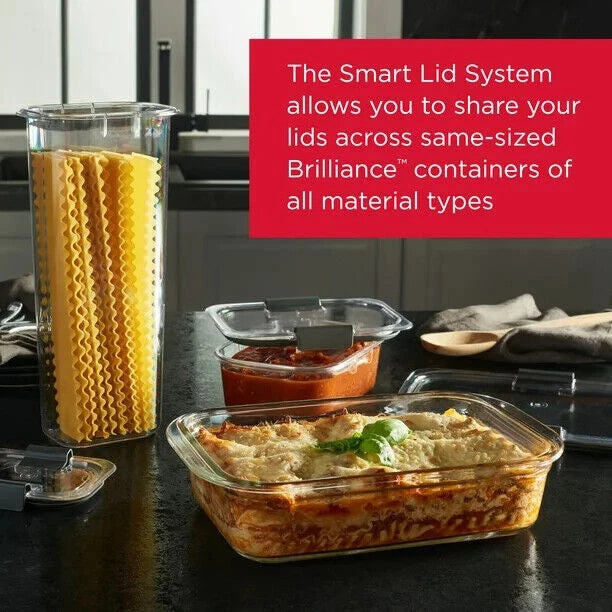 Rubbermaid Brilliance Glass Food Storage Containers, Leak Proof, 3 Pack, 4.7-Cup | eBay