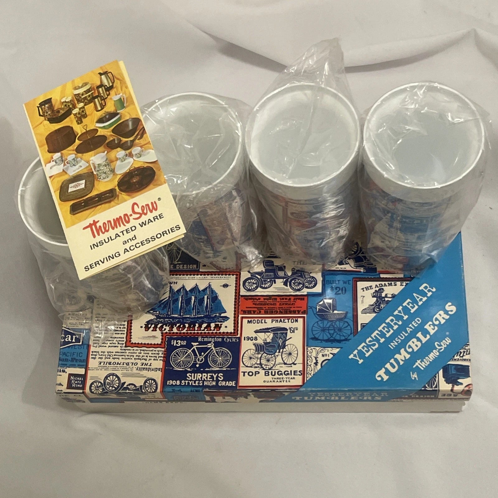 4 VTG West Bend TUMBLERS Thermo Serv Yesteryear Cups 12oz Insulated NIB | eBay