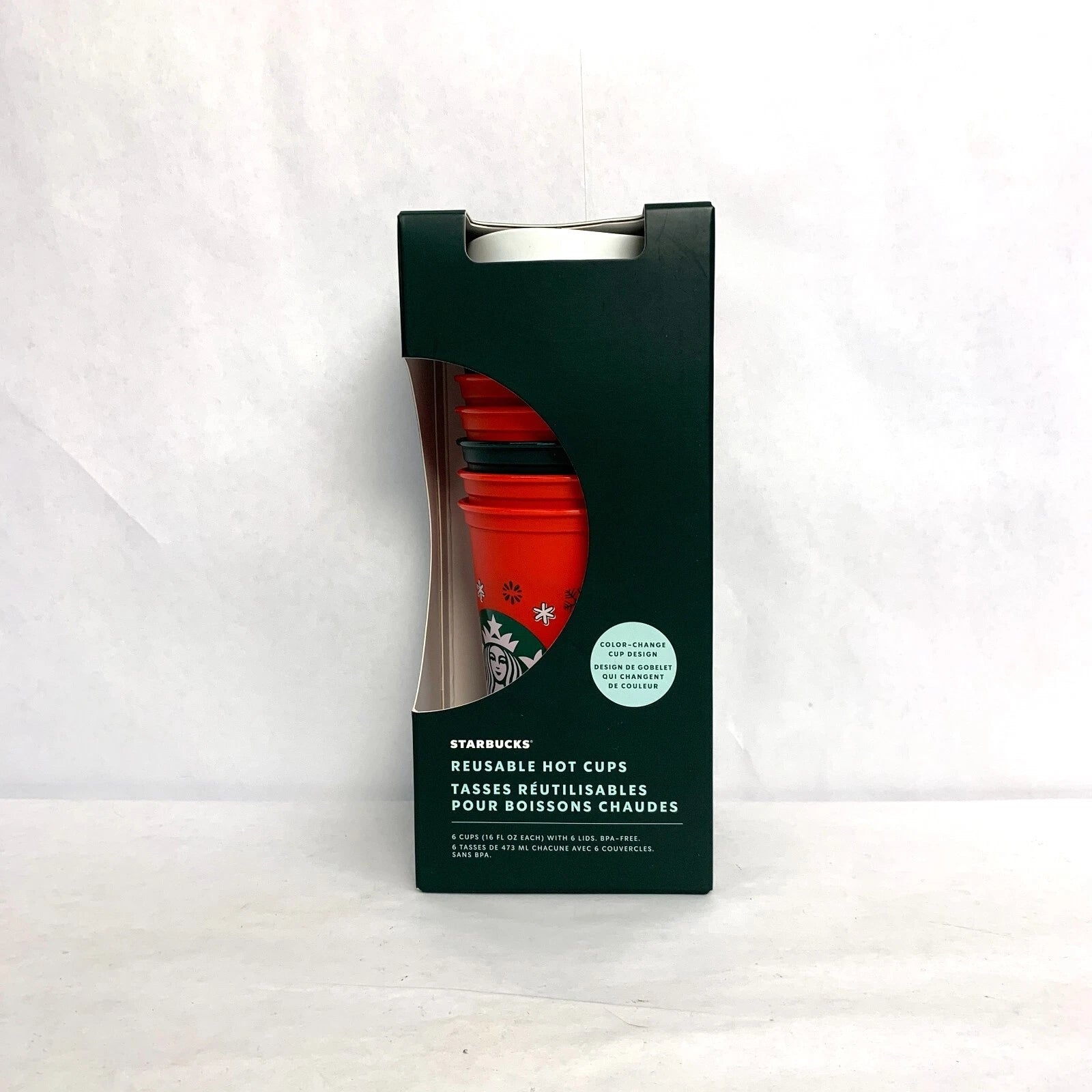 2022 Starbucks Set 6 Holiday Color Changing Reusable Hot Cups With Lids NEW 16oz | eBay
