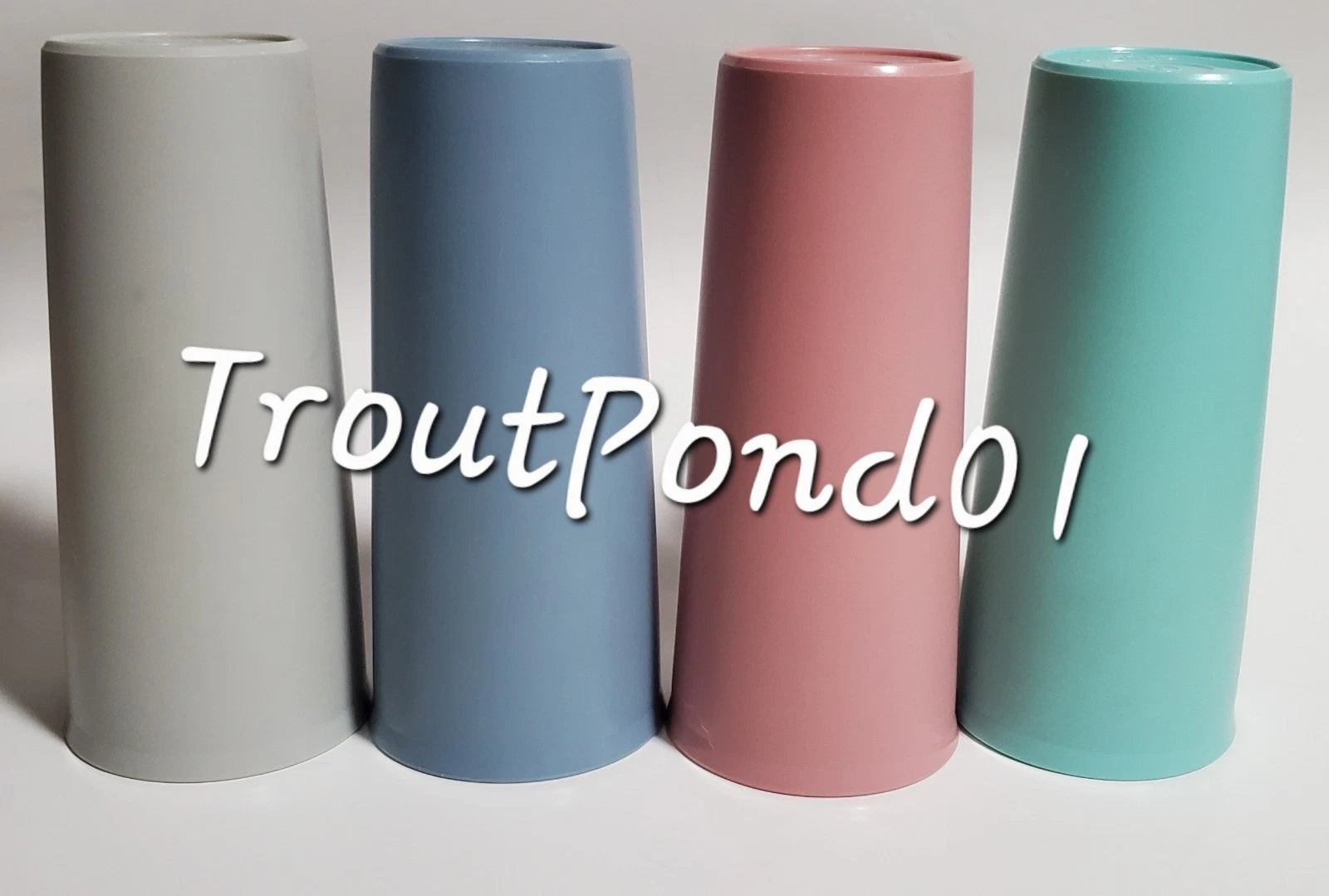 Vtg Tupperware Tumblers USA Straight Sided Stacking Set 4 Country Pastels 16 oz | eBay