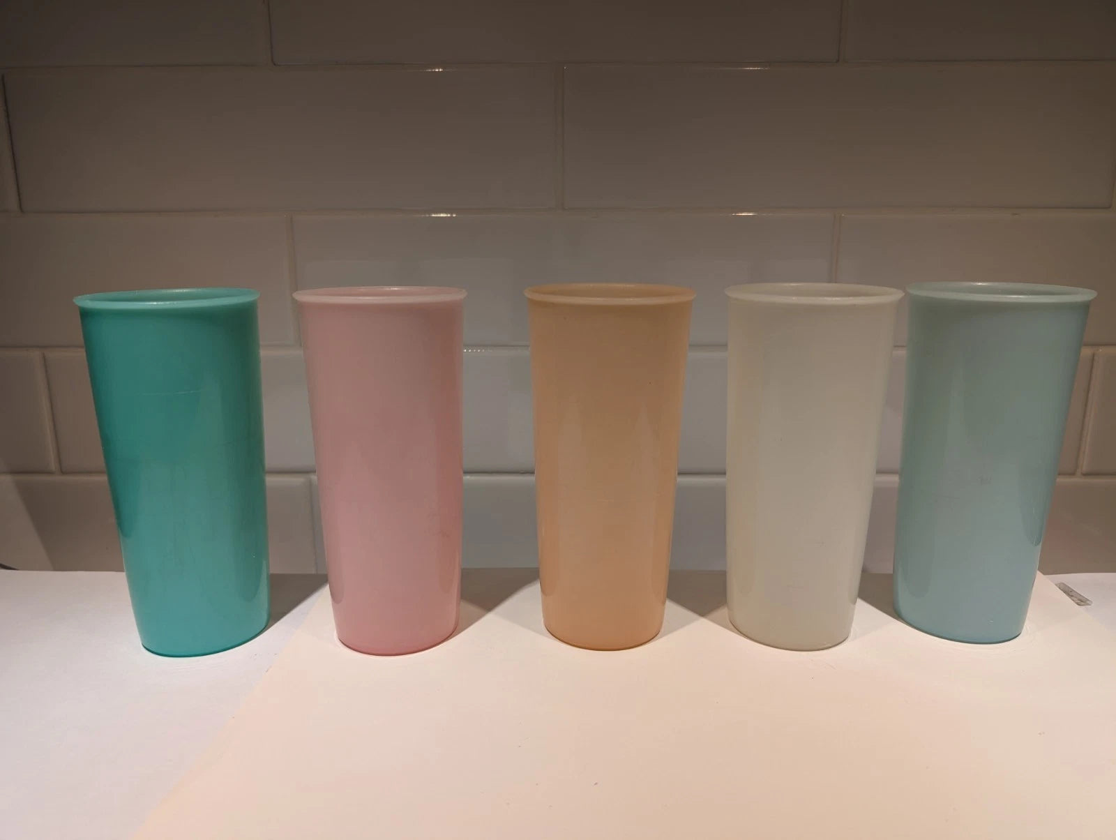 5 Vintage Tupperware Cups 6” 8oz Pastel Colors | eBay