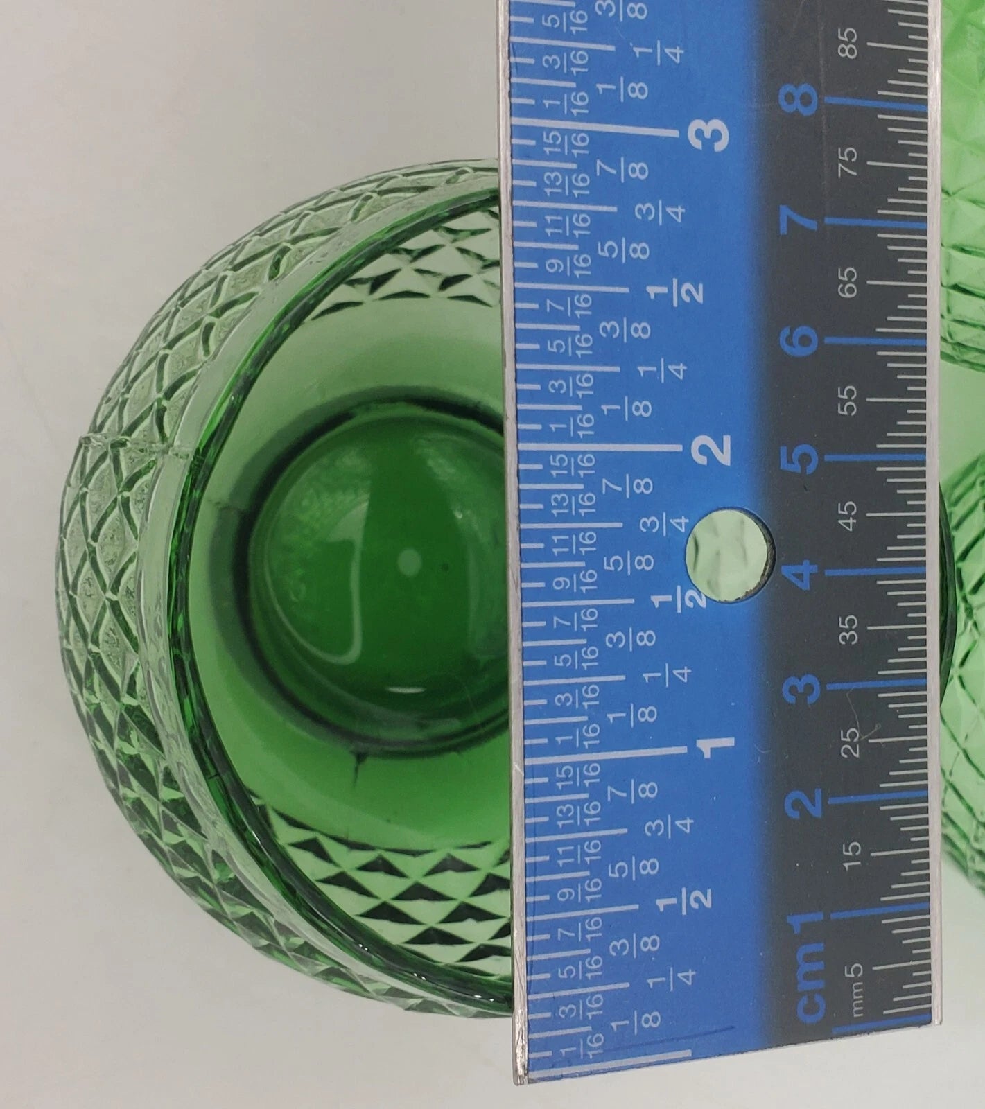 5 Vintage Empoli Diamond Point Glass Green Roly Poly Tumbler Italy Rare Italian | eBay