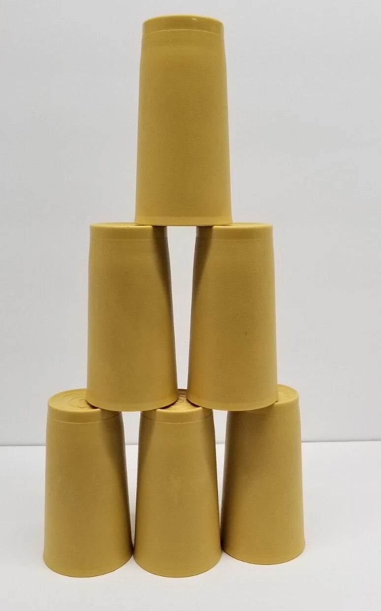 Tupperware Tumbler Cups Lot of 6 Harvest Gold 12 oz. 4" x 1" Stackable. | eBay