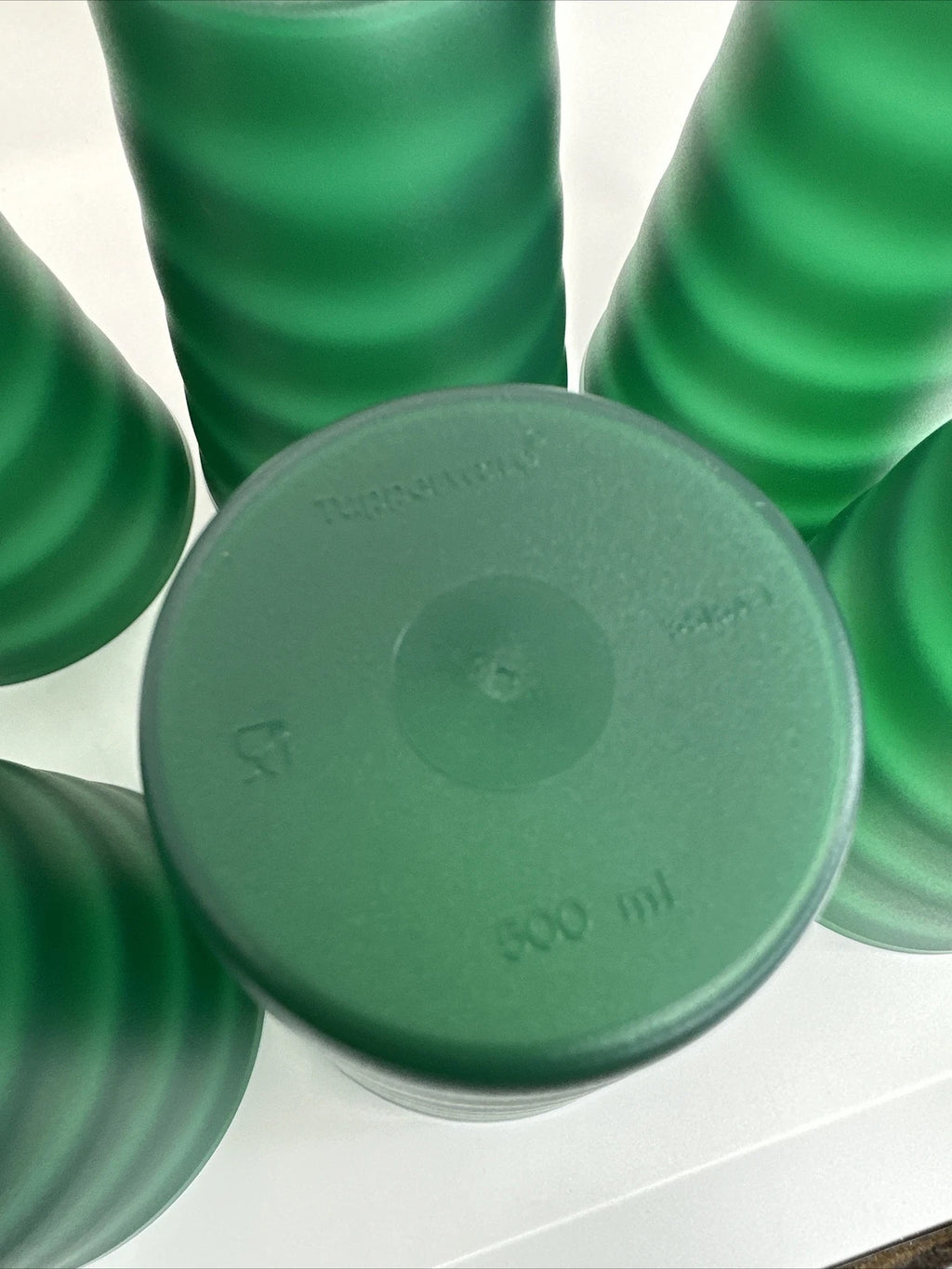 Tupperware Impressions Tumblers (6) Hunter Green & Drip-Less Seal Lids VTG NOS | eBay