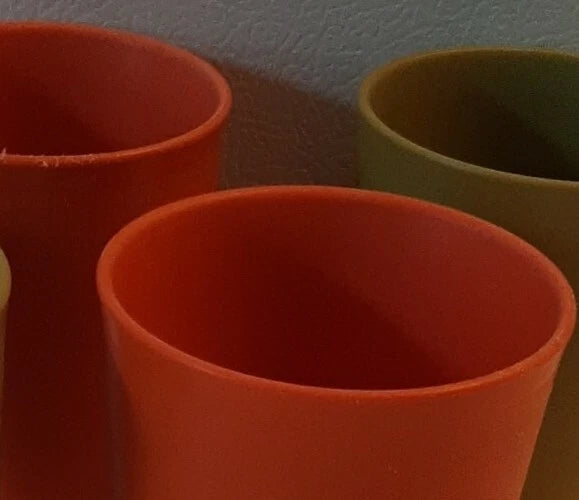 4 Tupperware Small Stackable Tumbler Cups Set #1251 Olive Green Orange 6 oz. USA | eBay