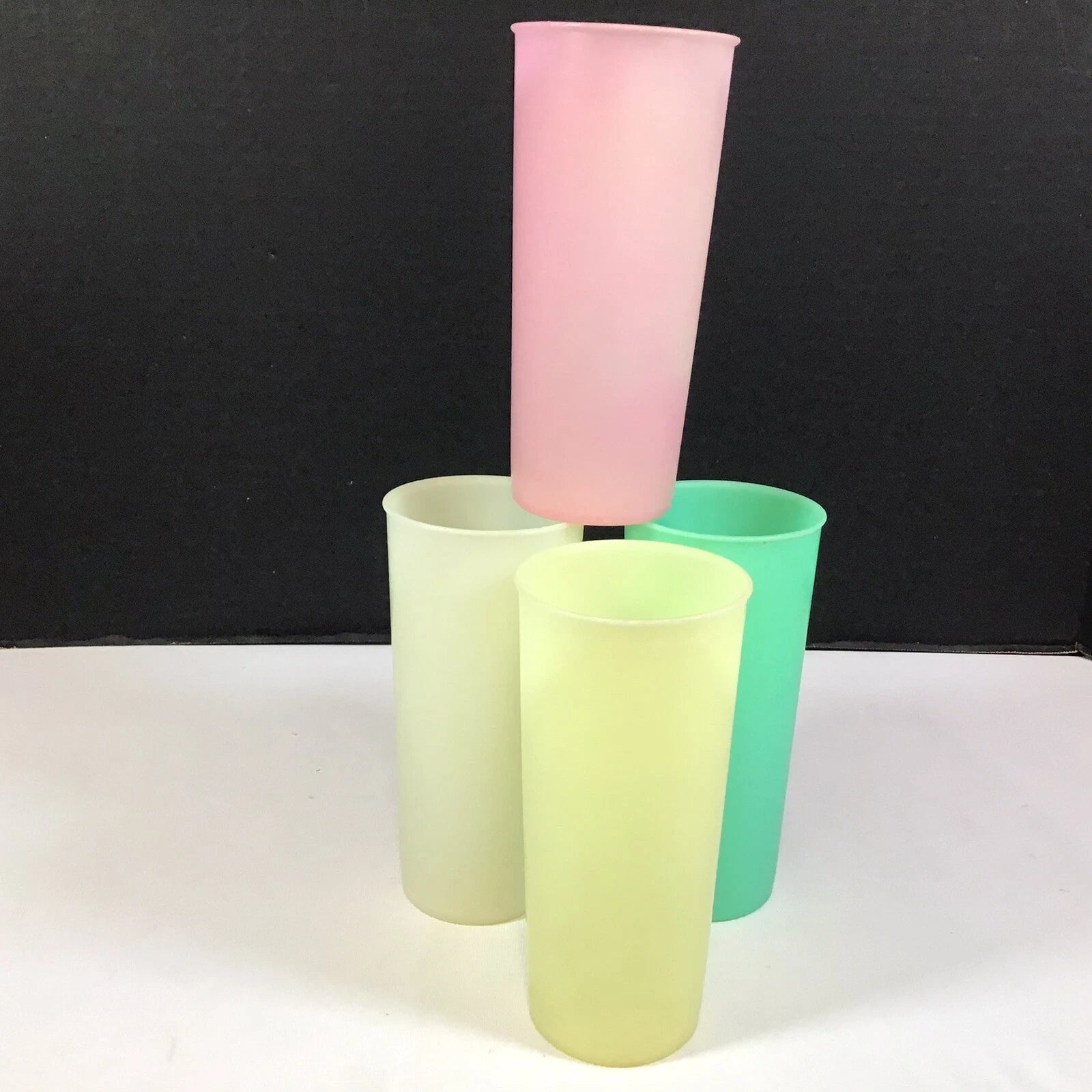 Vintage Tupperware Pastel Tumblers Cups 115 Pink Green Yellow Cream Large 12oz | eBay