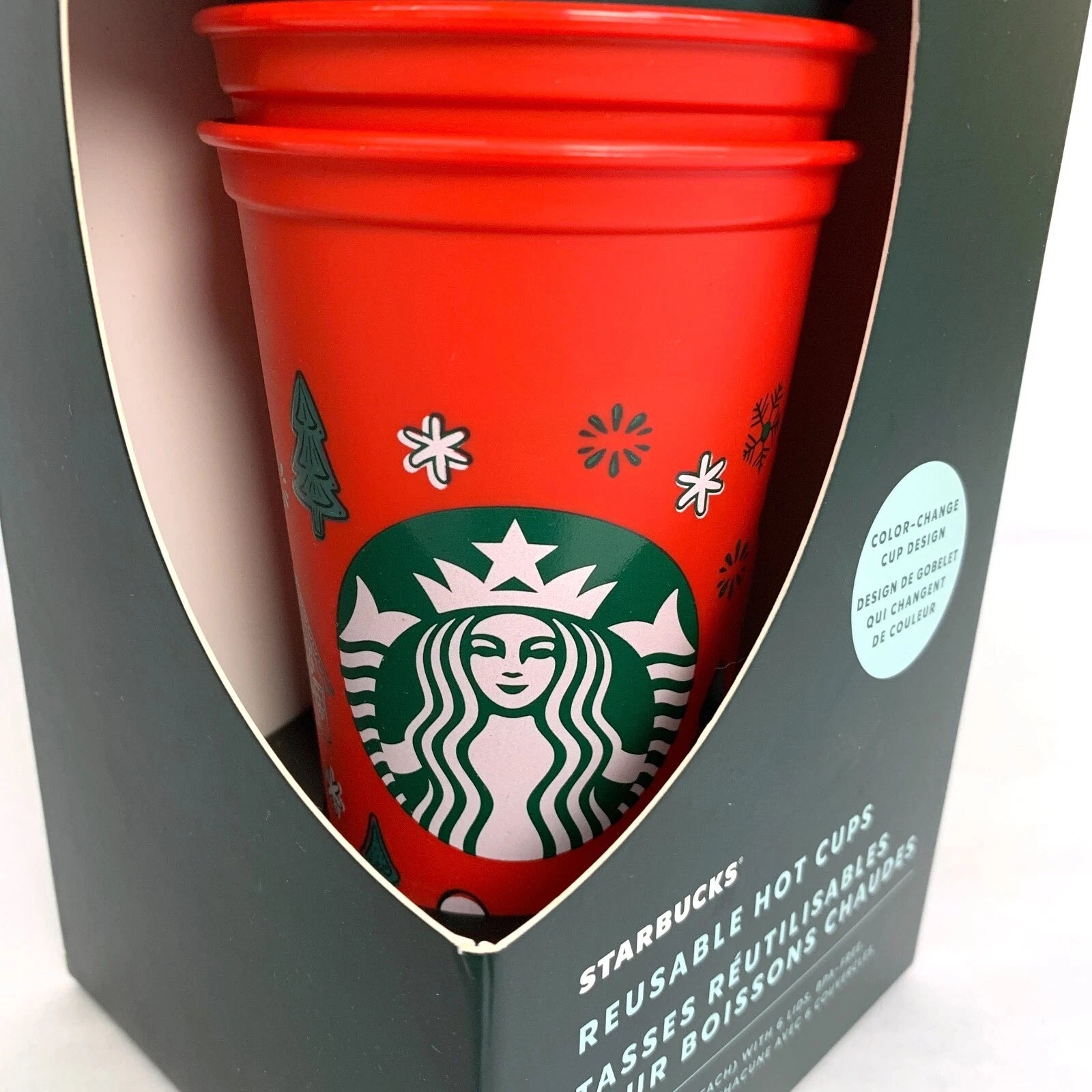2022 Starbucks Set 6 Holiday Color Changing Reusable Hot Cups With Lids NEW 16oz | eBay