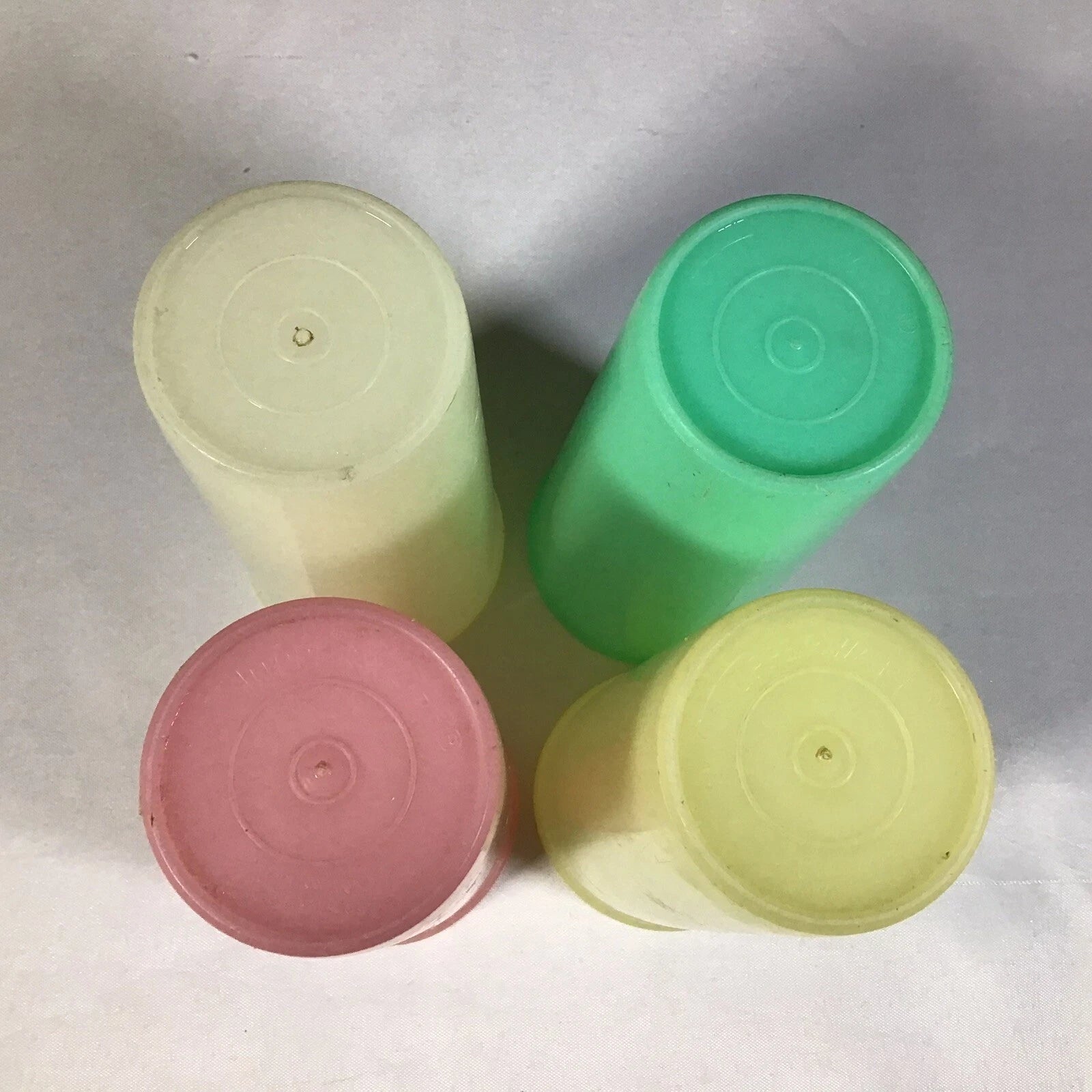 Vintage Tupperware Pastel Tumblers Cups 115 Pink Green Yellow Cream Large 12oz | eBay