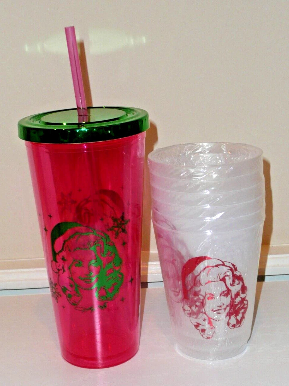 Dolly Parton 21.5 oz Pink Plastic Tumbler & 6 16 oz Clear Party Cups Lot SEALED | eBay