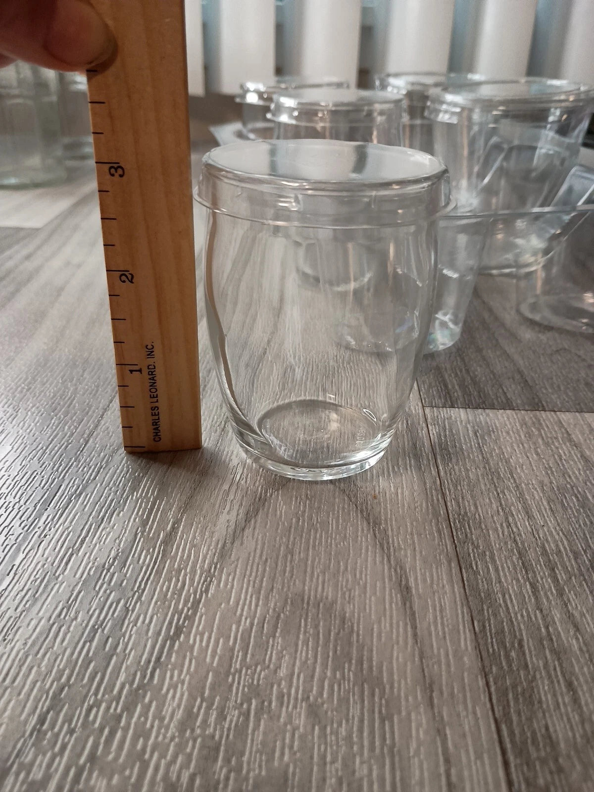 3 Mini Glass Jars And 3 Mini Glass Cups All With Plastic Lids Same Day Shipping! | eBay