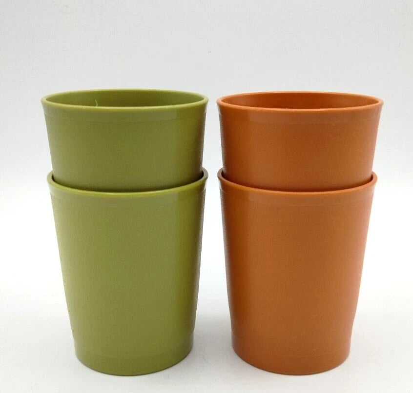 Vintage 4 Piece Tupperware 6 oz Nesting Tumbler Cup Set Autumn Harvest Colors | eBay