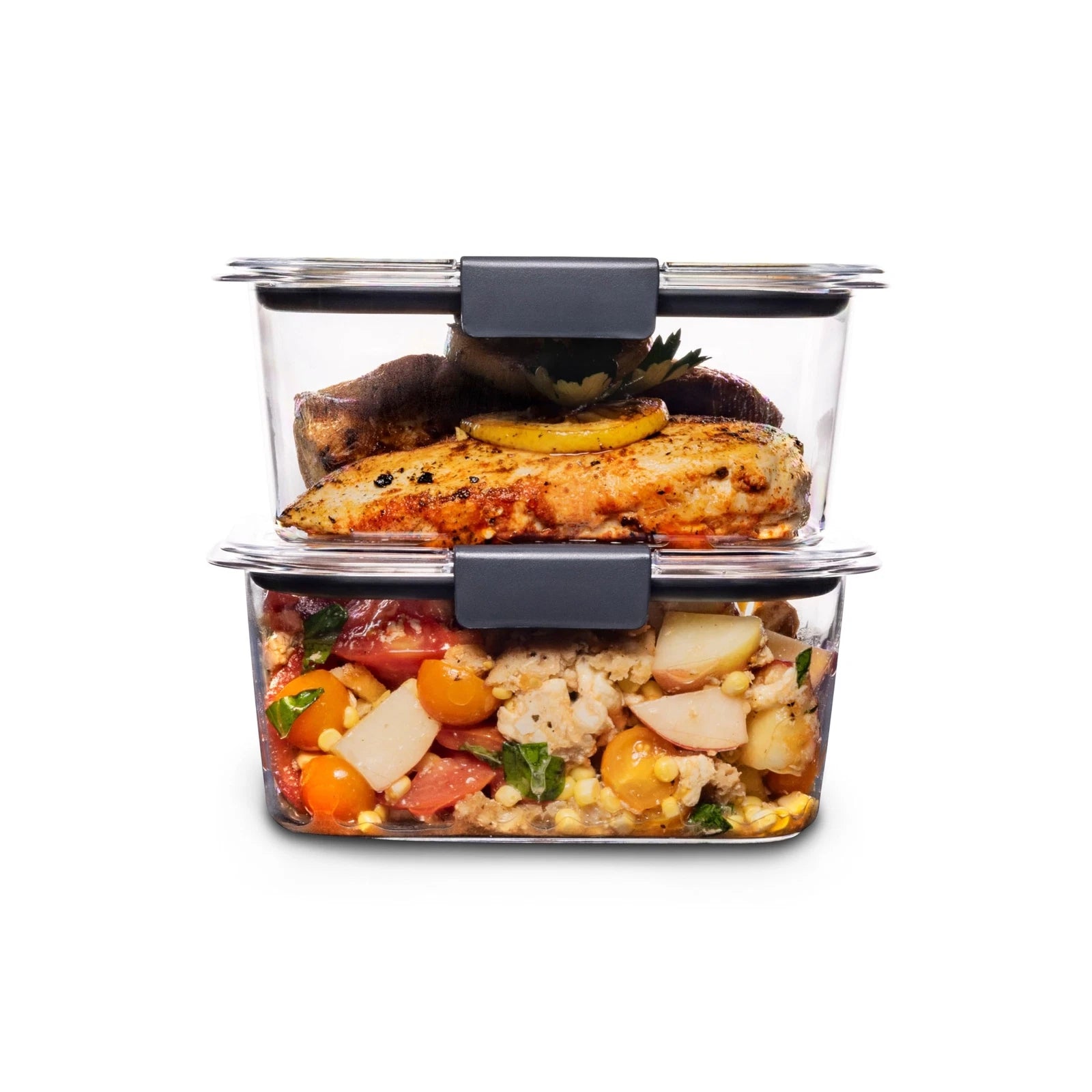 Set of 2 4.7 Cup Clear Food Storage Containers Airtight Stain Resistant | eBay