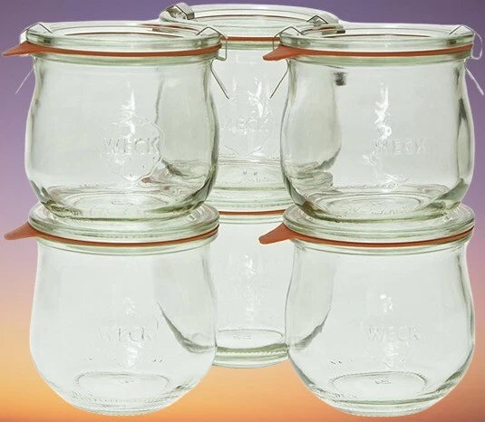Weck 746 1/5 Liter Wet And Dry Food Storage Tulip Jar, 12.5 Oz - Set of 6 | eBay