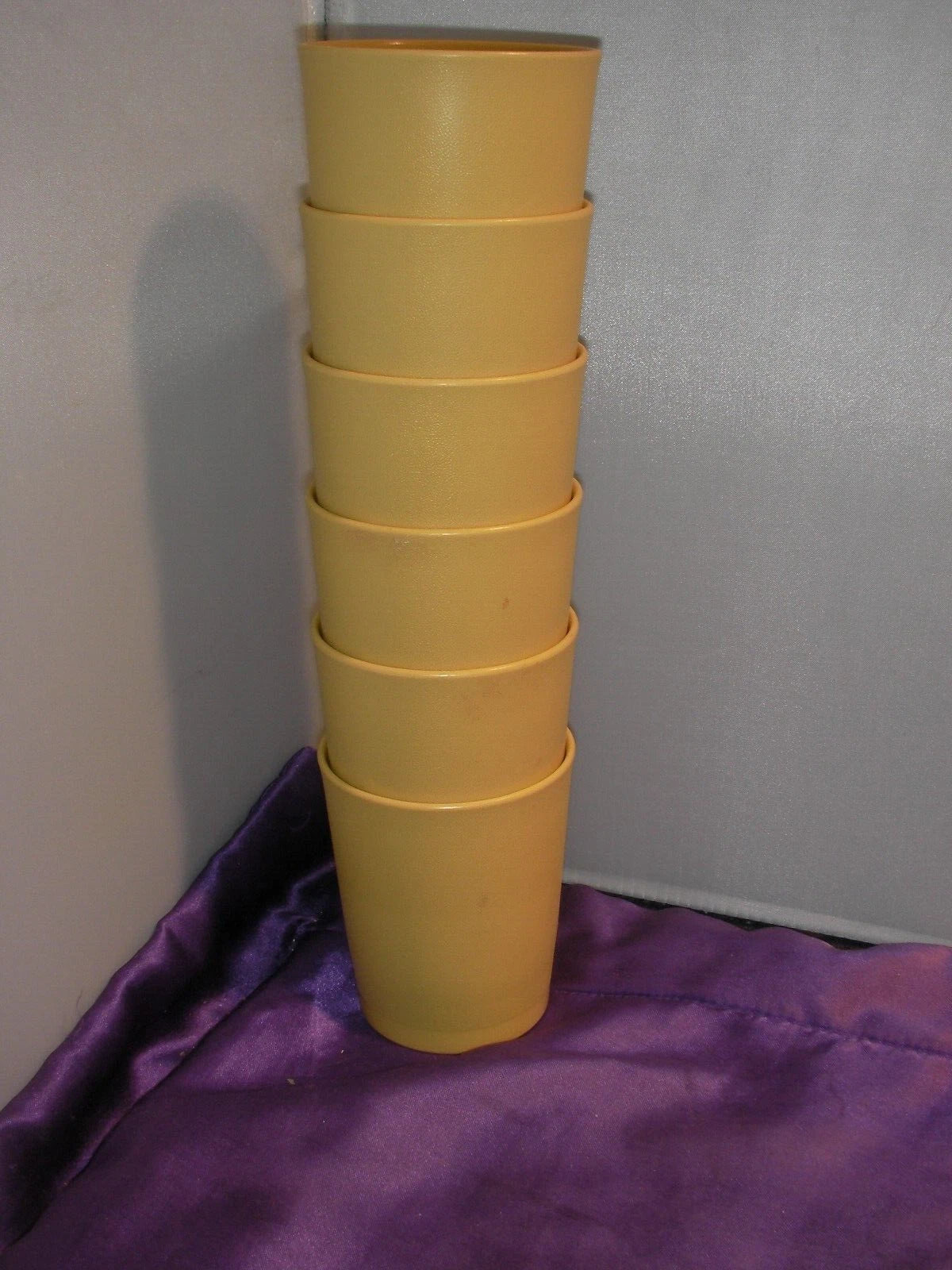 Vintage Tupperware Harvest Yellow Stackable Tumbler 6 oz Cups #1251-13 Set Of 6 | eBay
