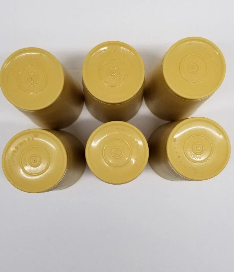 Tupperware Tumbler Cups Lot of 6 Harvest Gold 12 oz. 4" x 1" Stackable. | eBay