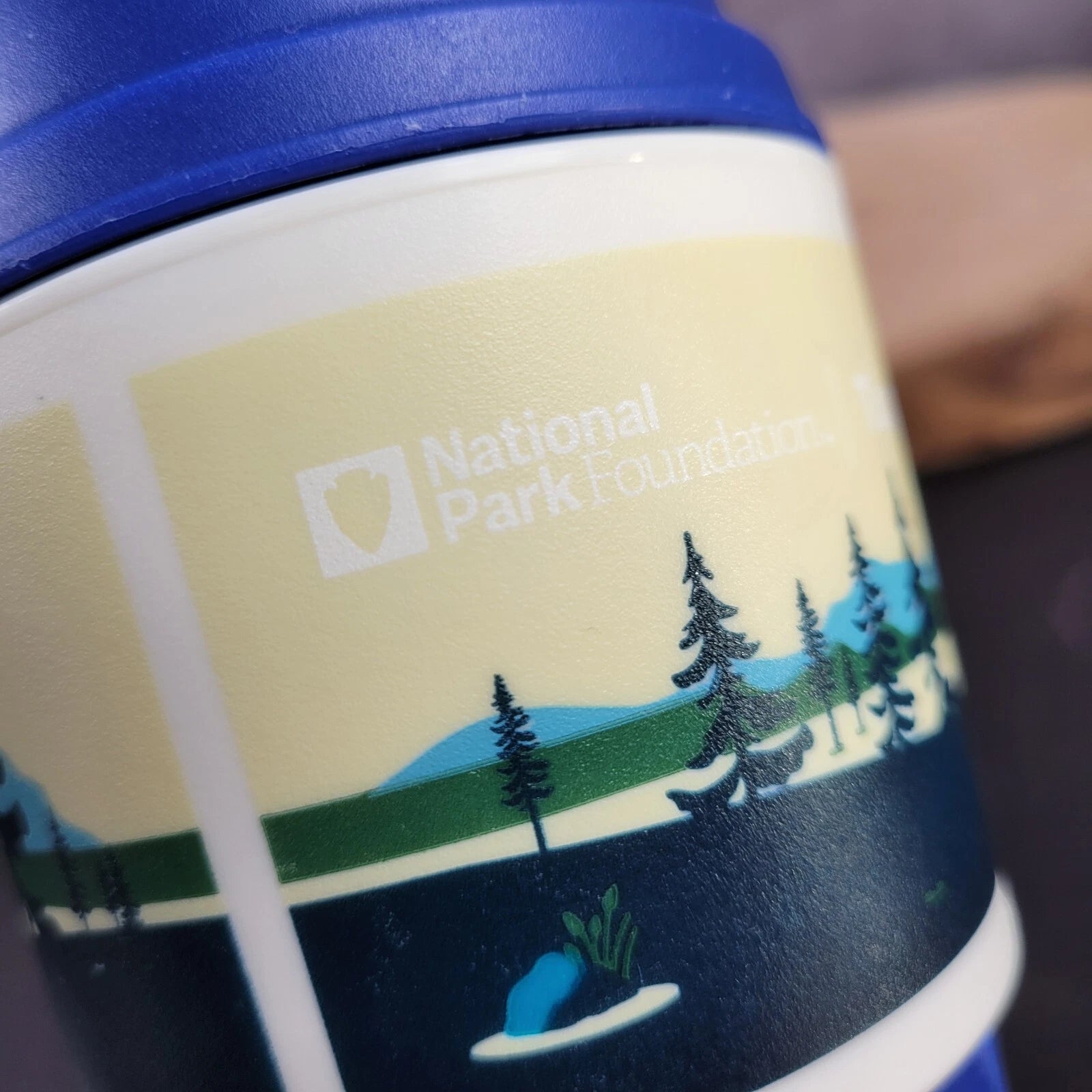 Tupperware National Park Series Woods Mountains Blue Travel Mug Cup Lid #8906A-6 | eBay