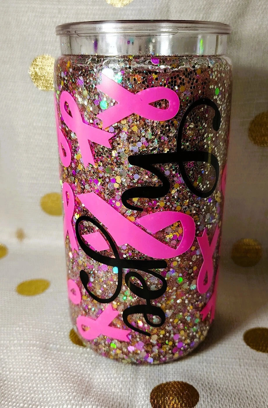 16oz Snow Globe Tumbler Breast Cancer Awareness | eBay