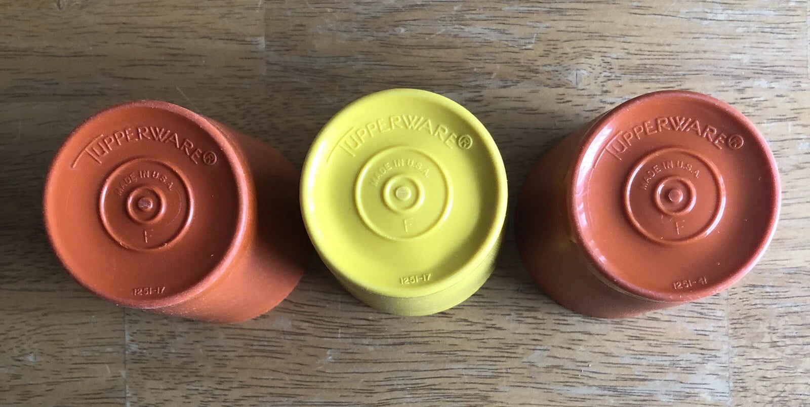 Vintage Tupperware Kids 6oz Juice Cups Lot of 3 Harvest Yellow Orange #1251 | eBay