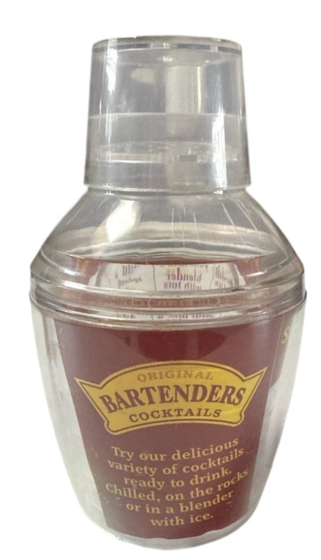 Vtg. Original Bartenders Cocktails Clear Plastic Bar Drink Recipe Shaker w/2 xtr | eBay
