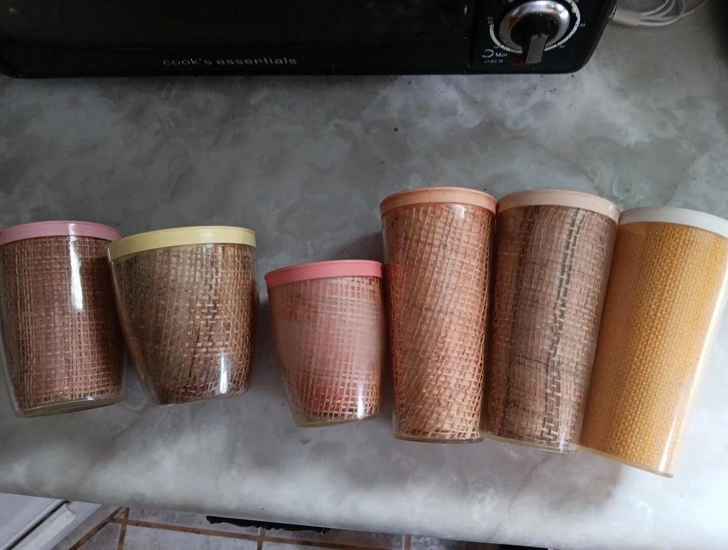 Vintage Mixed Lot Of 7 Raffiaware Plastic Insulated Drinkware | eBay