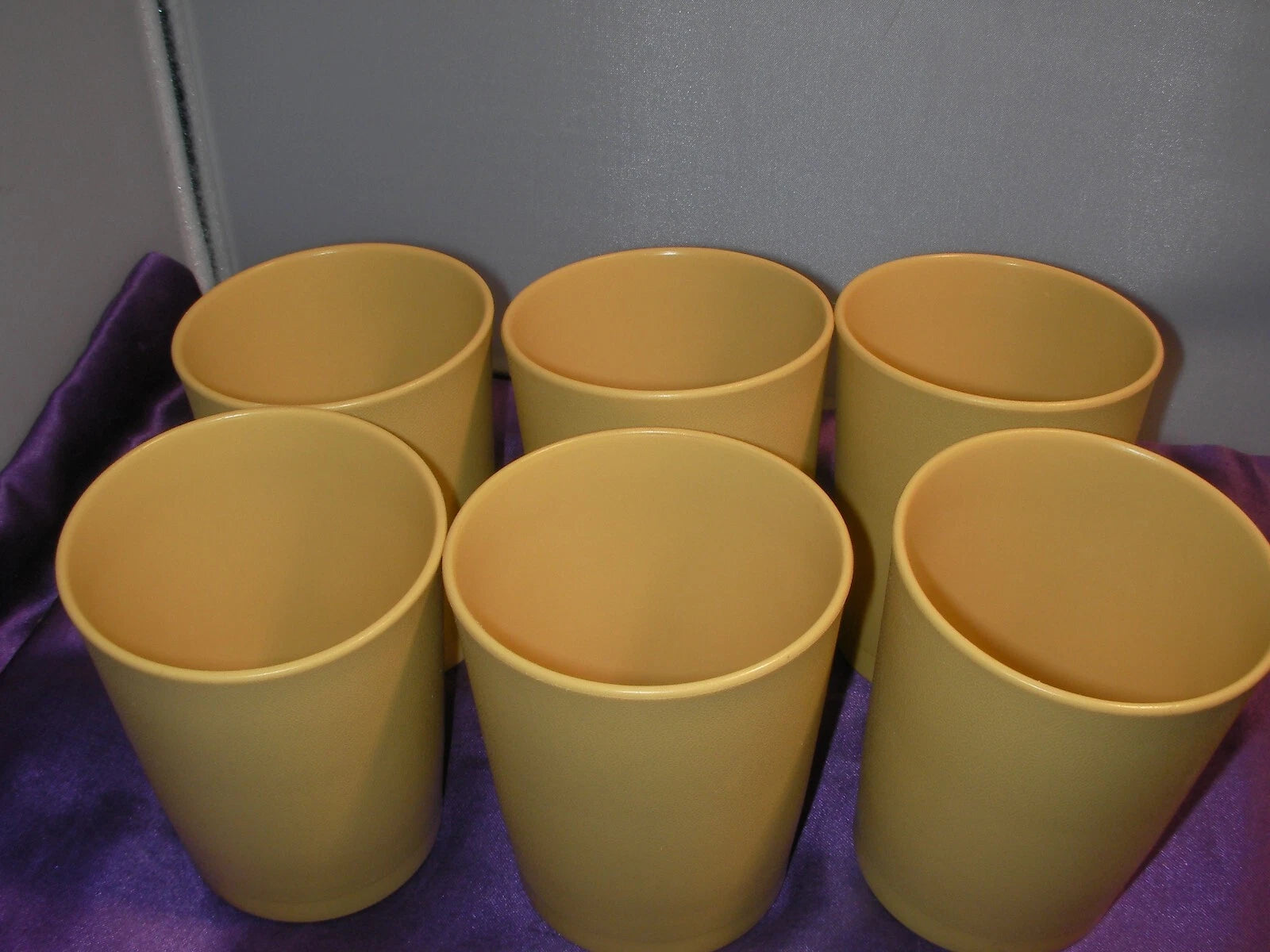Vintage Tupperware Harvest Yellow Stackable Tumbler 6 oz Cups #1251-13 Set Of 6 | eBay