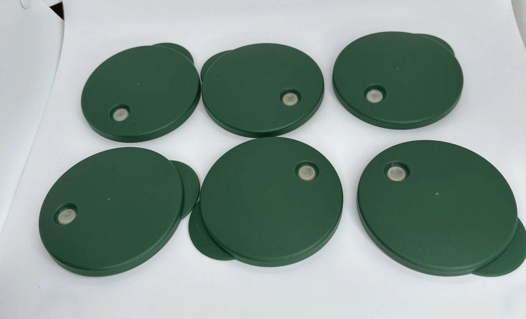 Tupperware Impressions Tumblers (6) Hunter Green & Drip-Less Seal Lids VTG NOS | eBay
