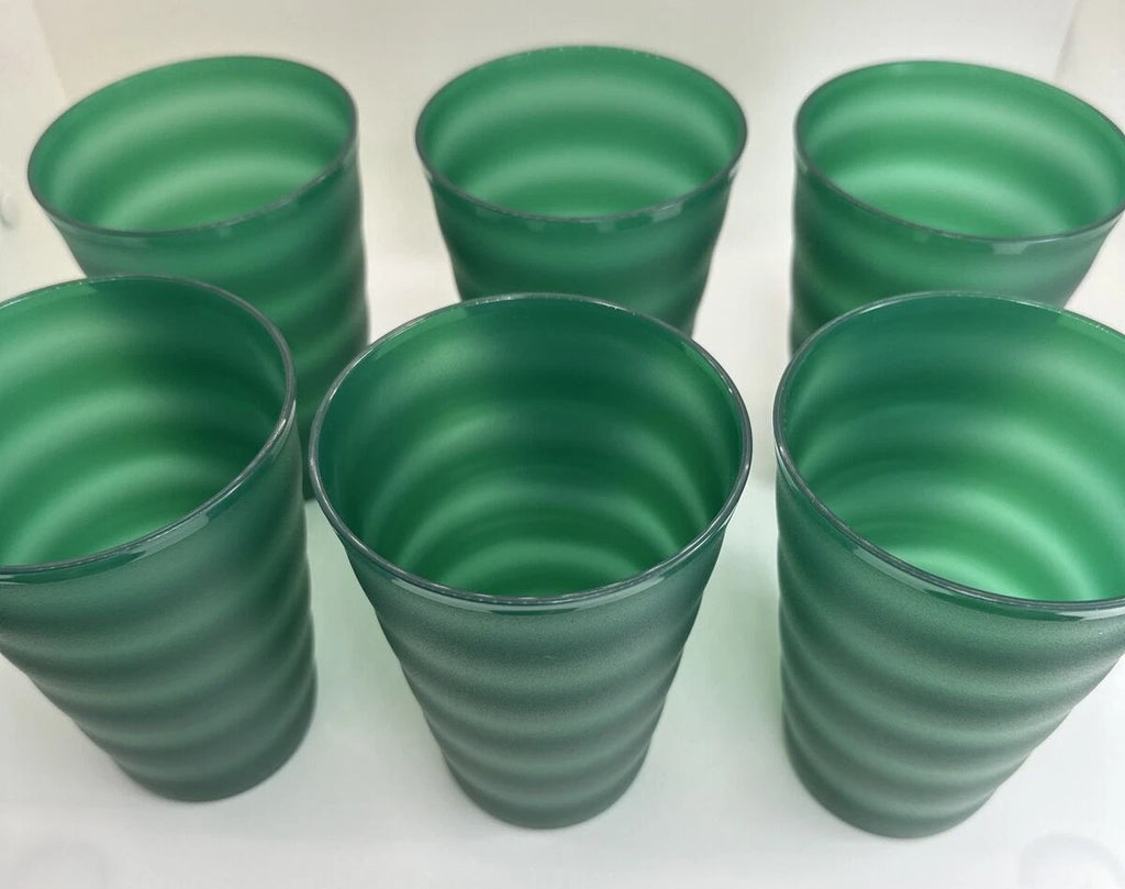 Tupperware Impressions Tumblers (6) Hunter Green & Drip-Less Seal Lids VTG NOS | eBay