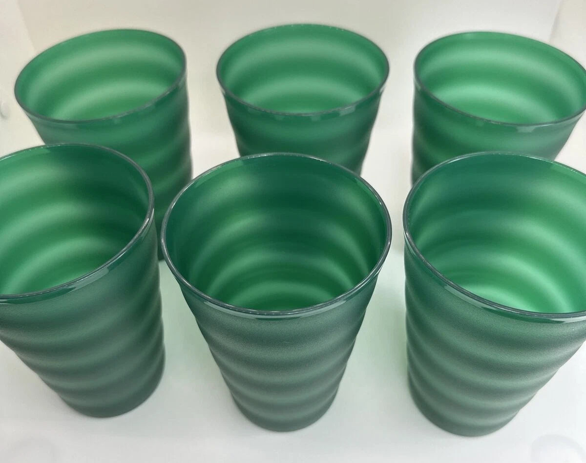 Tupperware Impressions Tumblers (6) Hunter Green & Drip-Less Seal Lids VTG NOS | eBay
