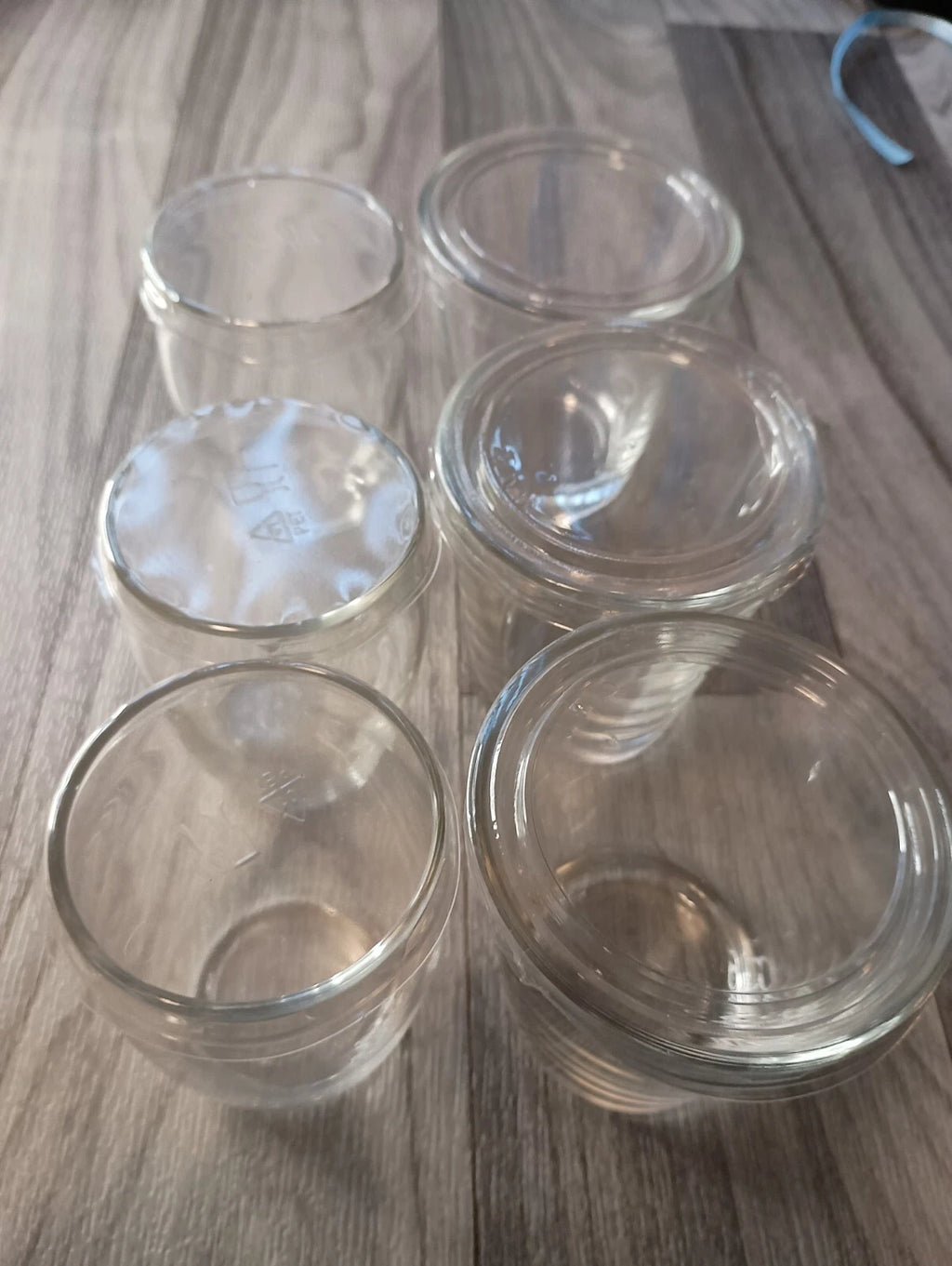 3 Mini Glass Jars And 3 Mini Glass Cups All With Plastic Lids Same Day Shipping! | eBay