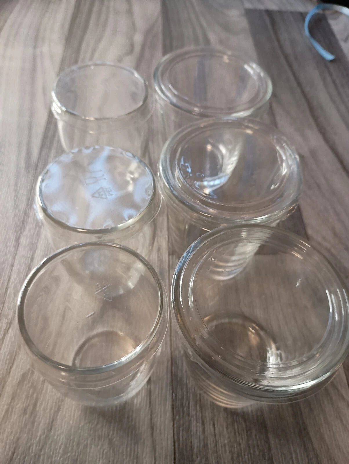 3 Mini Glass Jars And 3 Mini Glass Cups All With Plastic Lids Same Day Shipping! | eBay