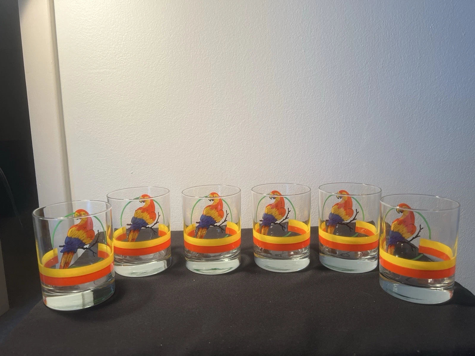 Vintage Macaw Parrot Tropical Ice Bucket w Lid and 6 Glasses•Retro Barware | eBay