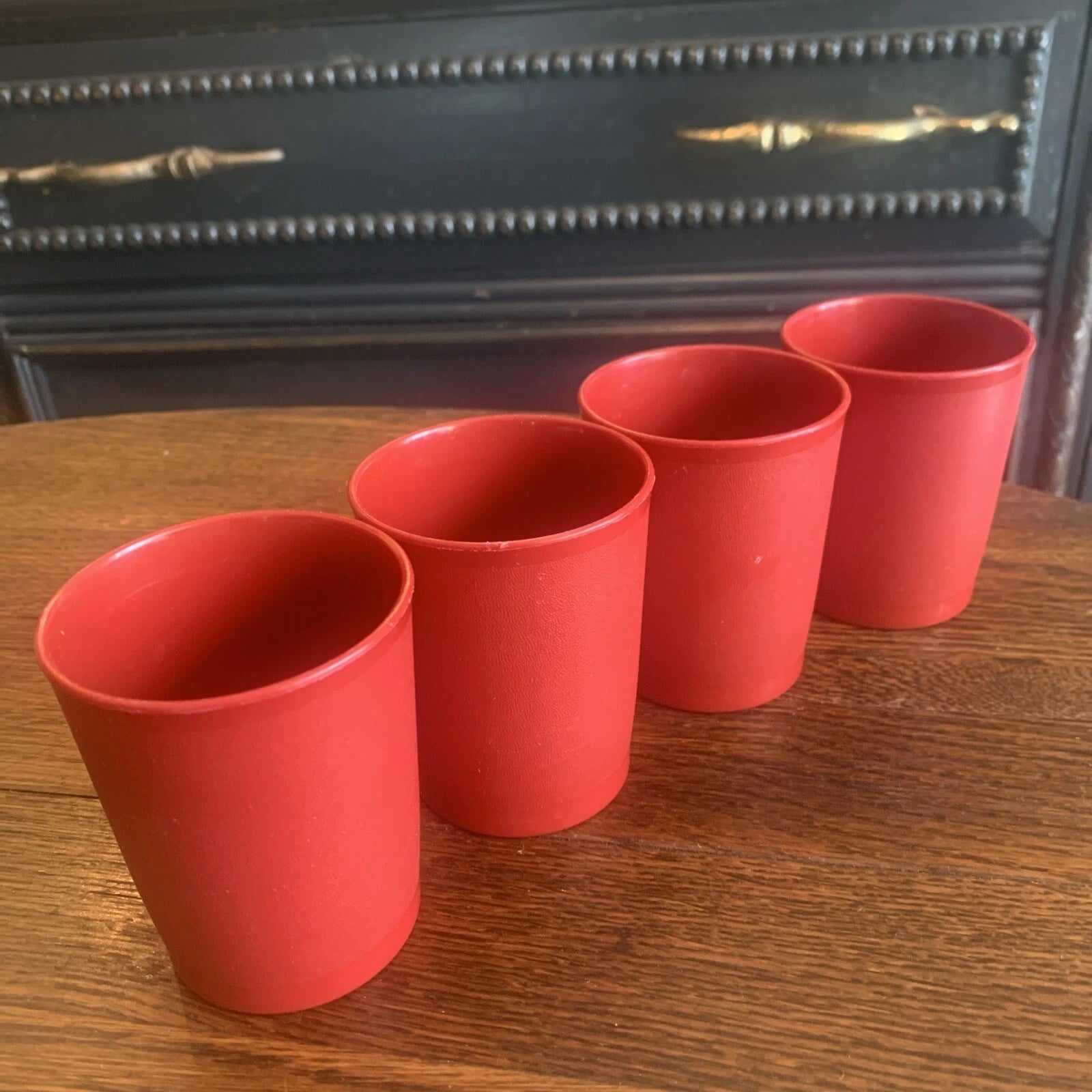 Vintage Tupperware 1251 Red Tumbler Cup Set Of 4 Made In USA | eBay