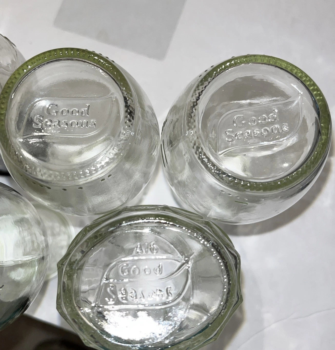 Lot of 6 Vintage Good Seasons Cruet Salad Dressing Bottle 3 w/Lids White Black | eBay