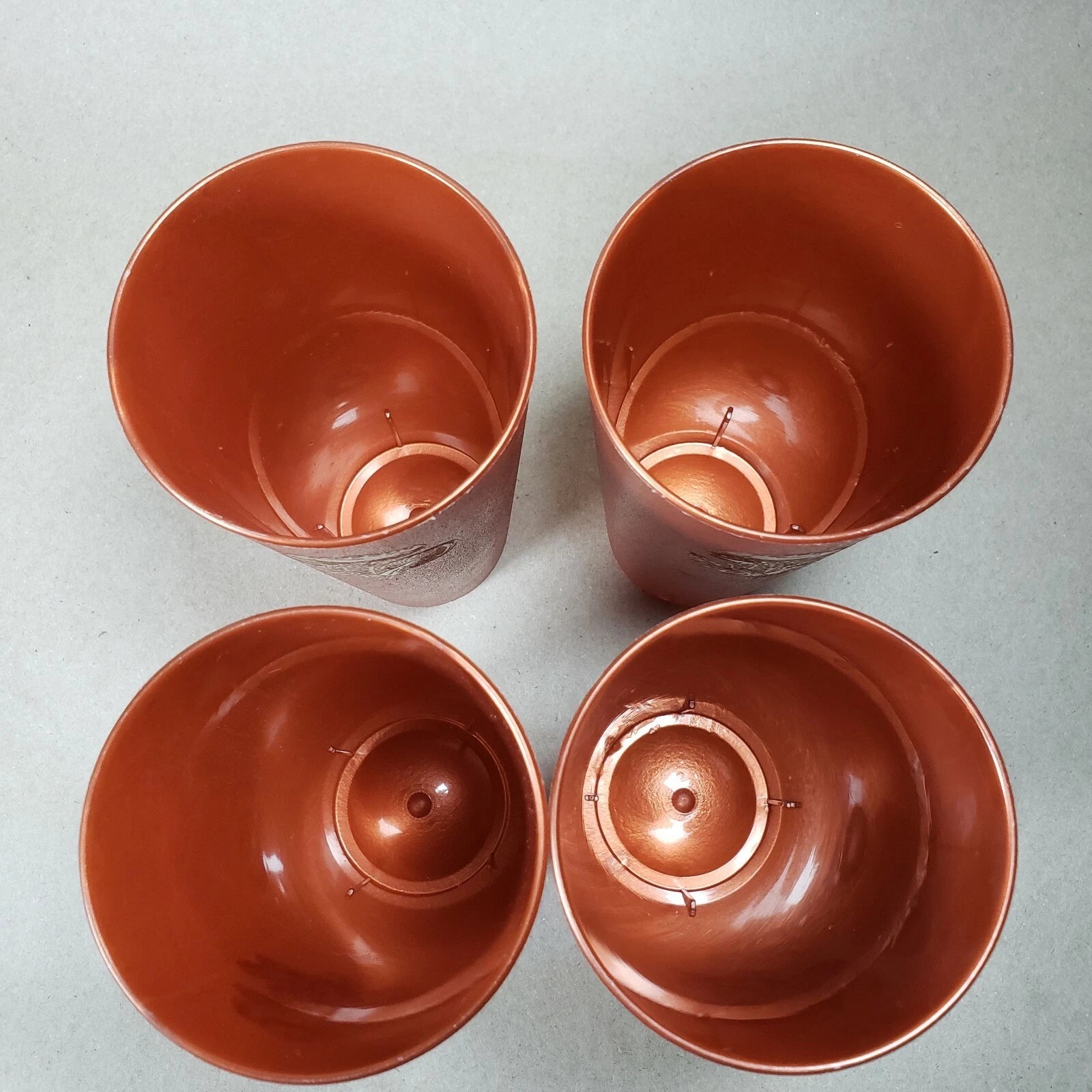 4 Vintage Nasco Silver Mushrooms on Copper Plastic Drinking Cups Tumblers 1970s | eBay