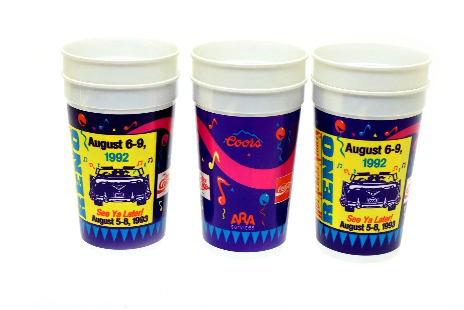 Coca Cola Diet Coors Plastic Cups Hot August Nights 1992 - Set of 6 | eBay