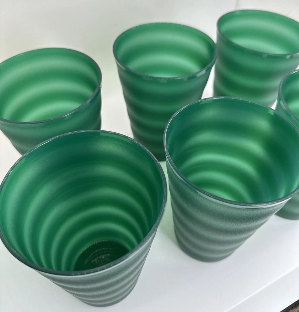 Tupperware Impressions Tumblers (6) Hunter Green & Drip-Less Seal Lids VTG NOS | eBay