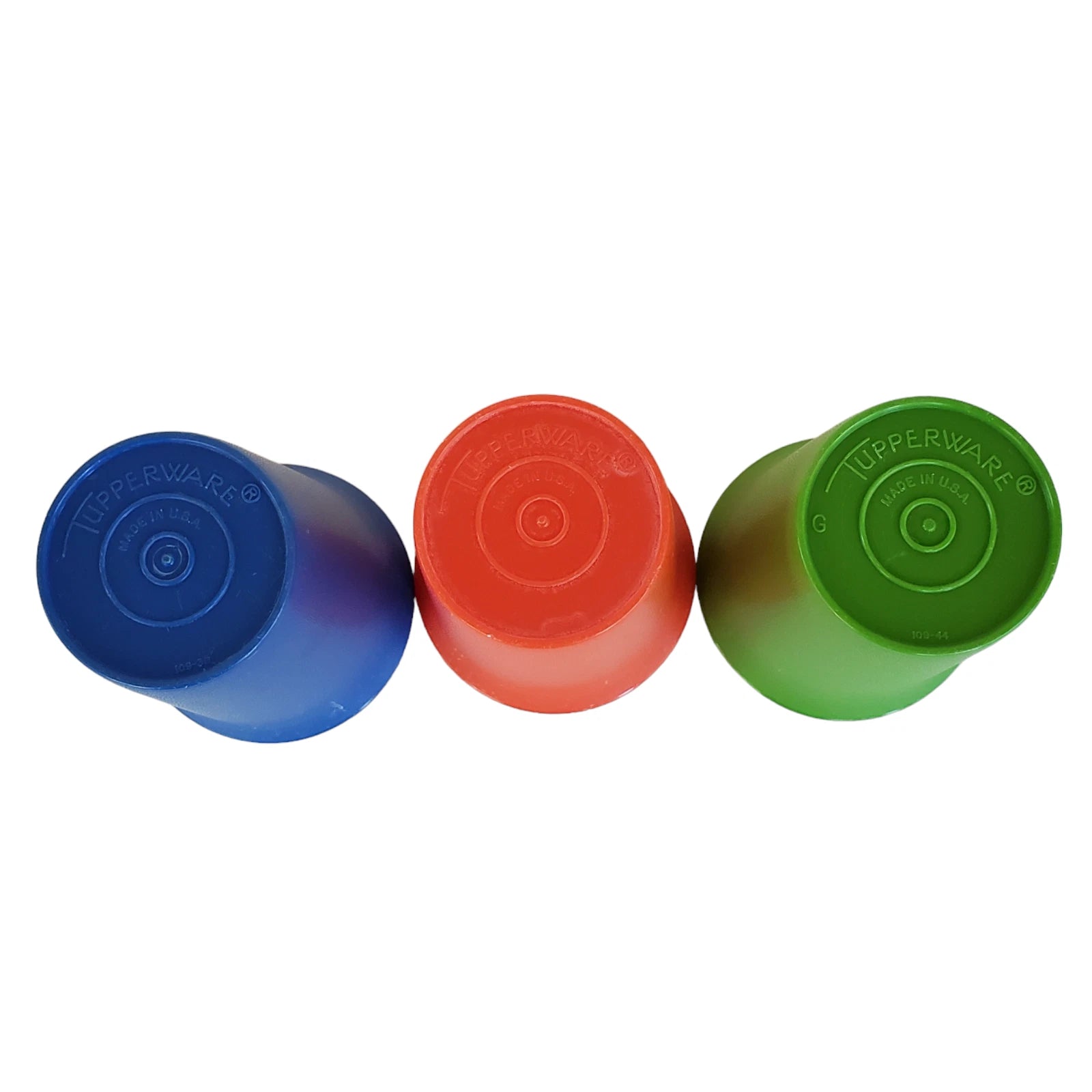 Vintage Tupperware Sippy Cups Tumbler Set of 3 #109 Green Blue Red (No Lids) | eBay