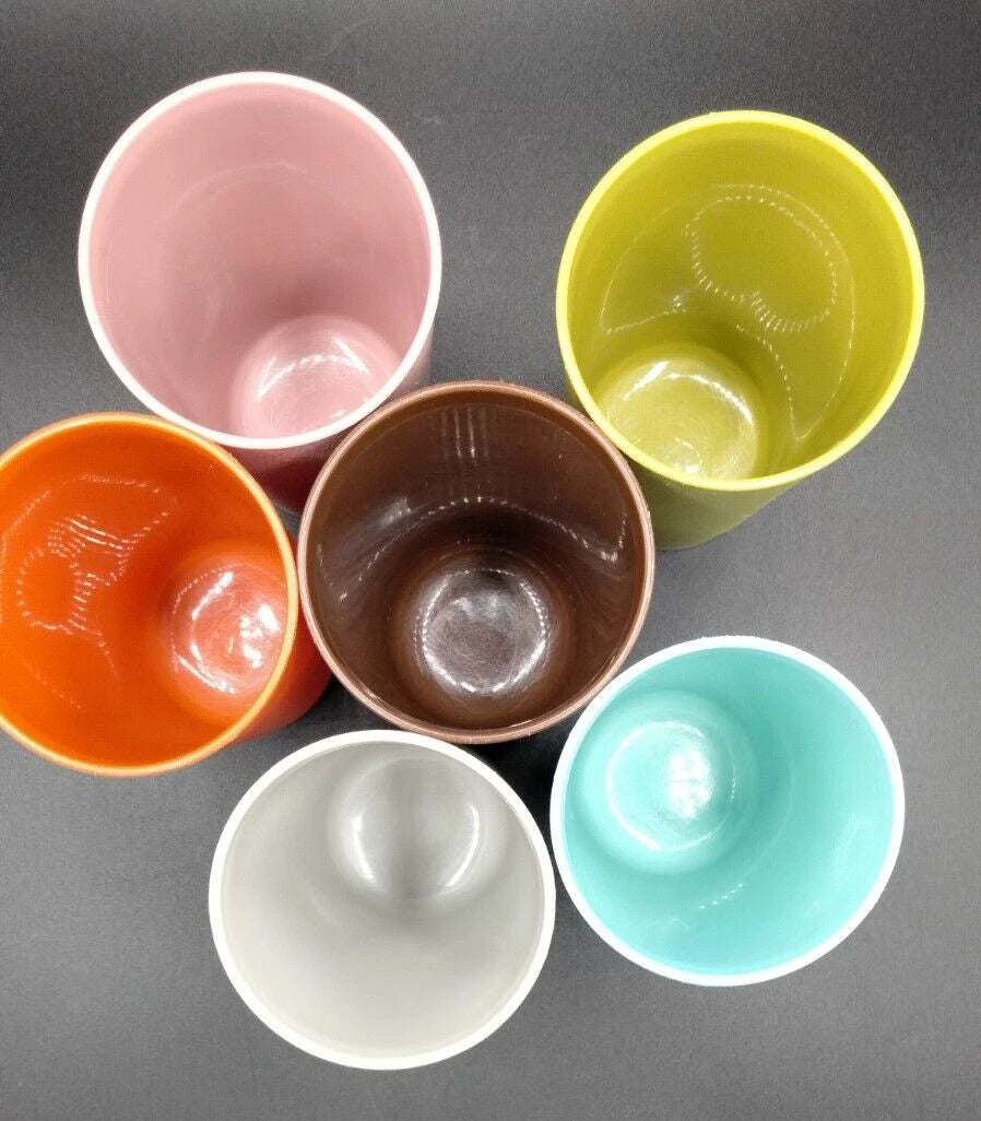 Vintage 6 Piece Tupperware 12 oz Nesting Tumbler Cup Set Multi Colors | eBay