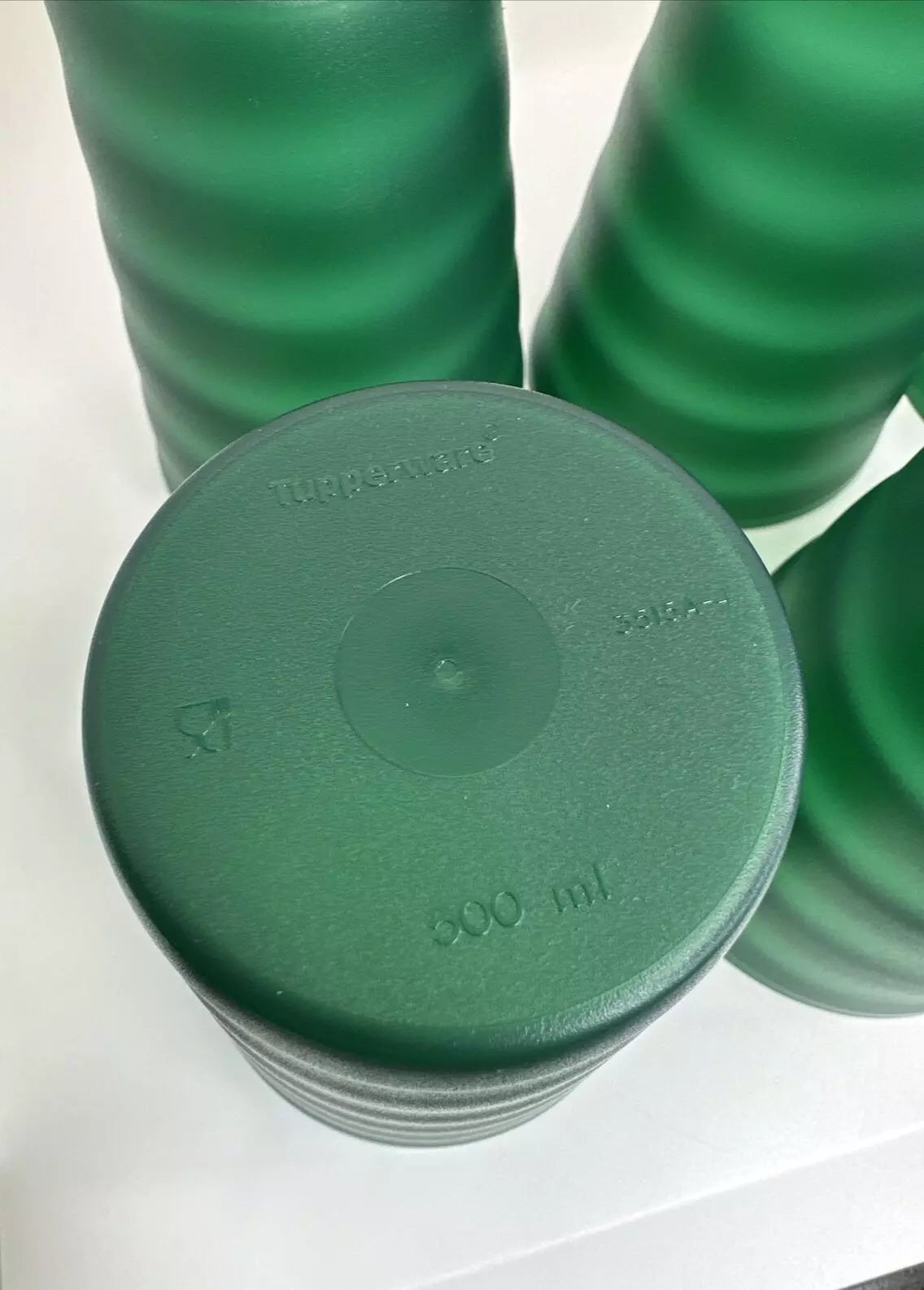 Tupperware Impressions Tumblers (6) Hunter Green & Drip-Less Seal Lids VTG NOS | eBay