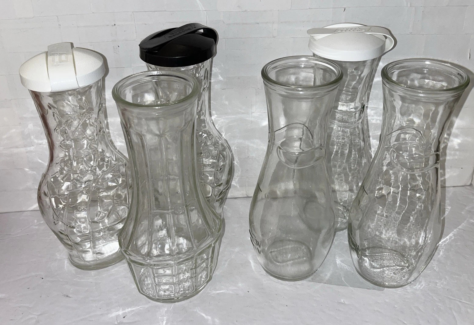 Lot of 6 Vintage Good Seasons Cruet Salad Dressing Bottle 3 w/Lids White Black | eBay