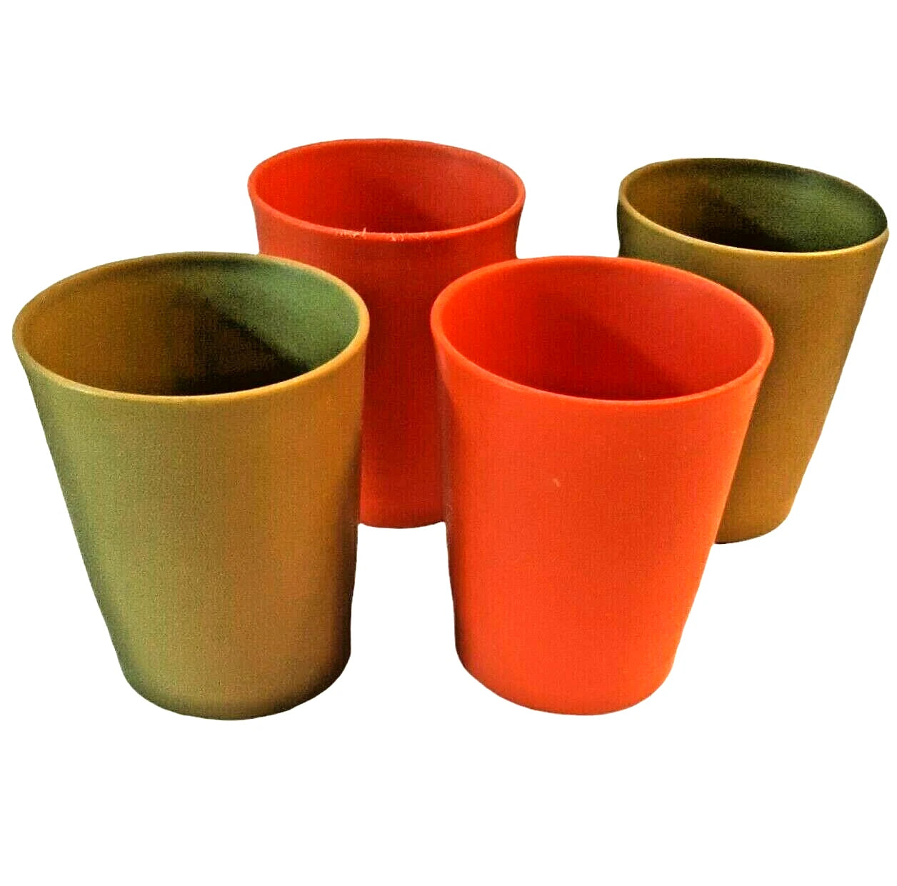 4 Tupperware Small Stackable Tumbler Cups Set #1251 Olive Green Orange 6 oz. USA | eBay