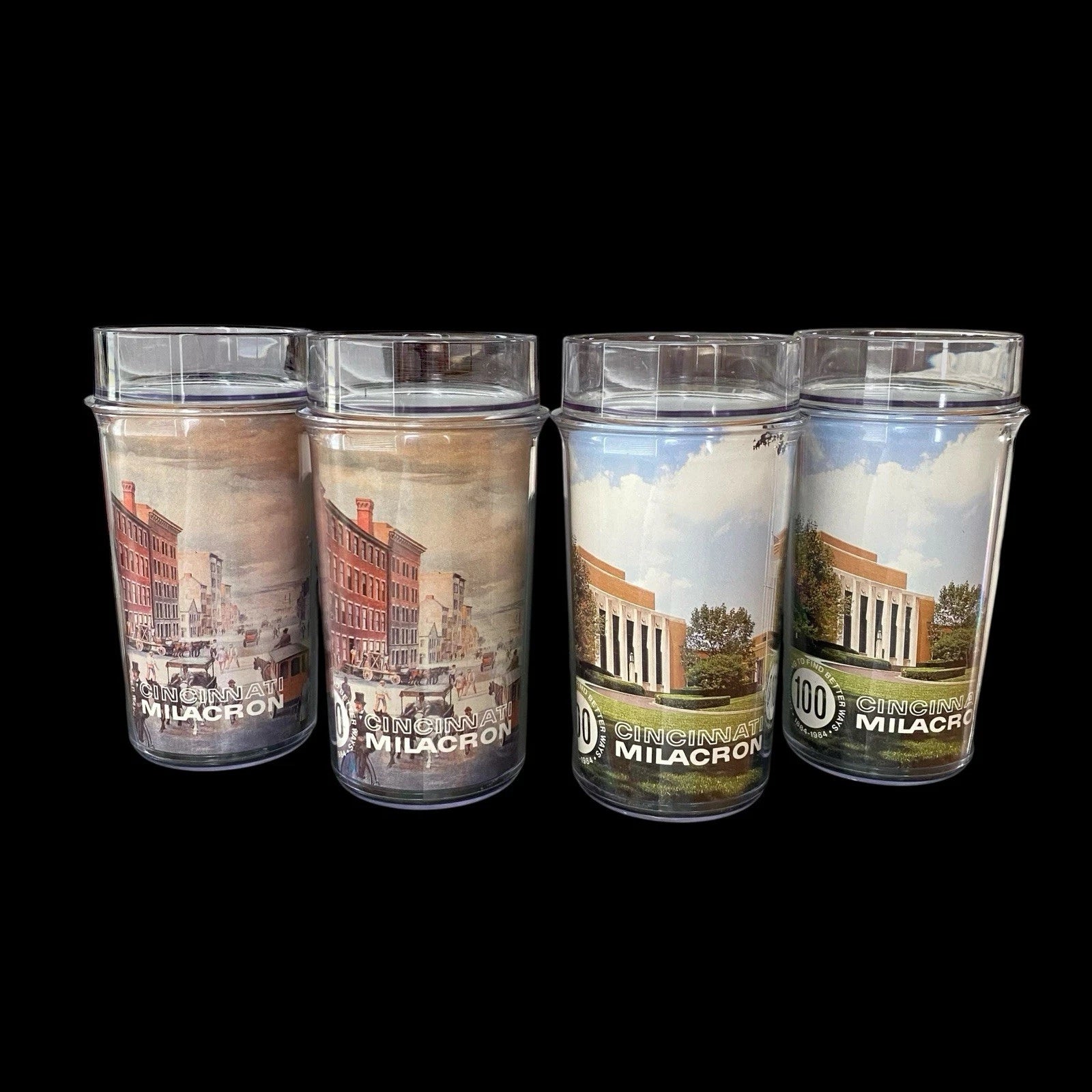 4 Thermo Serve CINCINNATI MILACRON 100 Year Anniversary Pictured Tumblers USA | eBay
