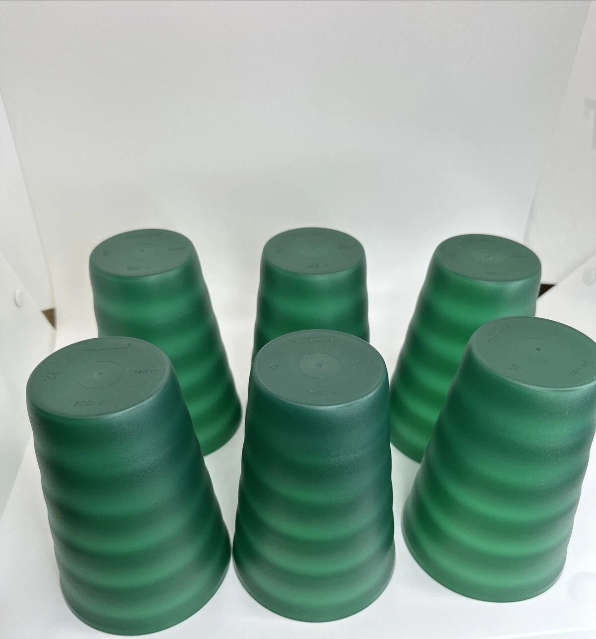 Tupperware Impressions Tumblers (6) Hunter Green & Drip-Less Seal Lids VTG NOS | eBay