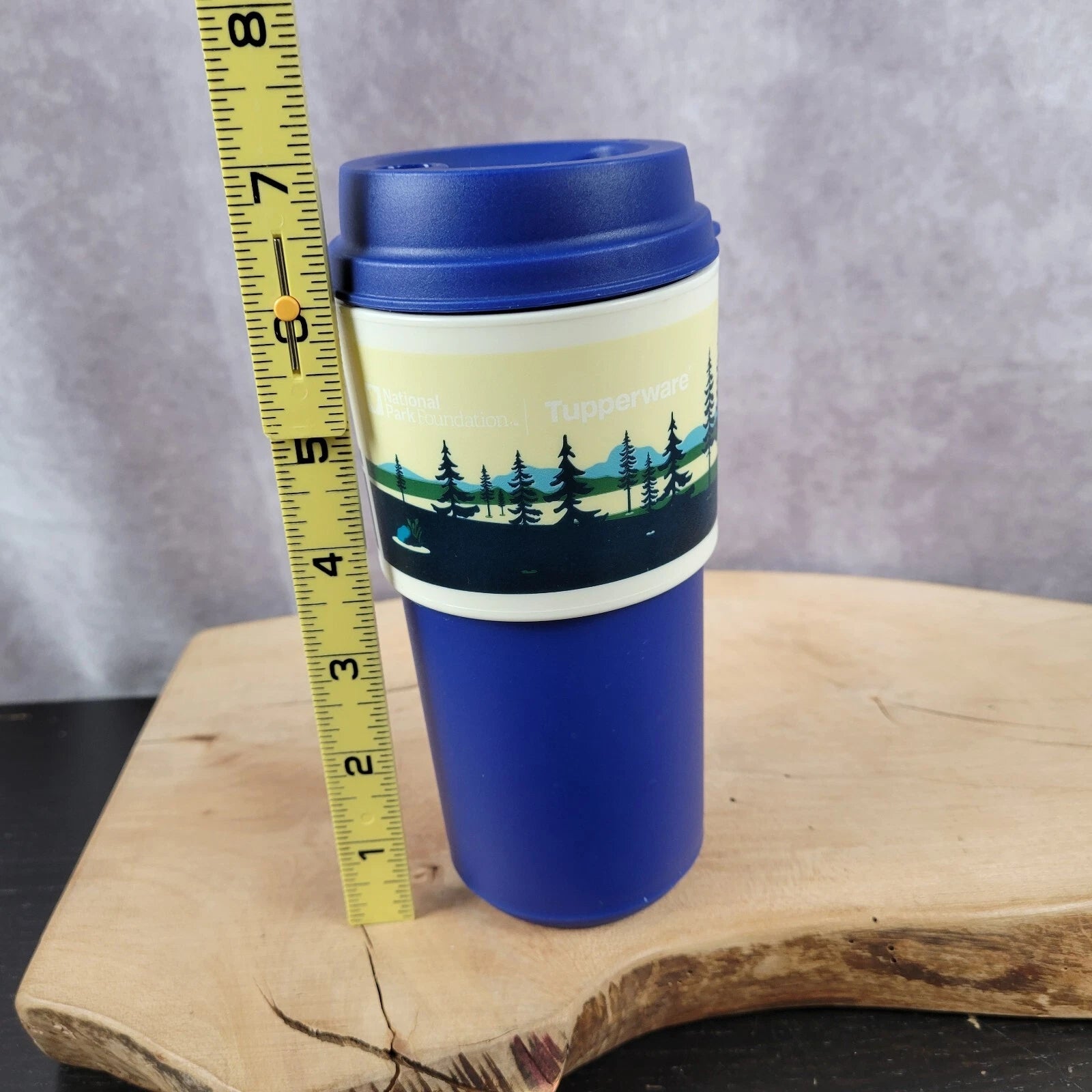 Tupperware National Park Series Woods Mountains Blue Travel Mug Cup Lid #8906A-6 | eBay